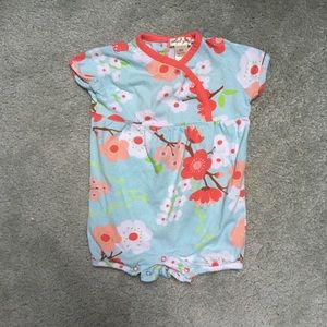 Sweet Angel Cherry Blossom Cotton Romper, 6 Months